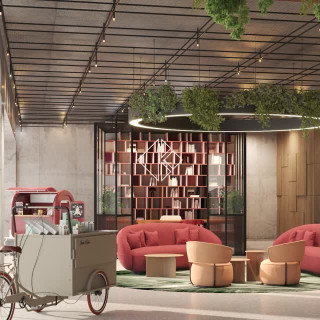 OFFICE SPACE⁠
⁠
The public areas of the multi-tenant office building are a meeting place for tenants, employees and guests. The interior design concept creates a smooth transition between the individual areas of use and invites individual use and communicative exchange. The use of natural materials, vibrant colours and lots of greenery creates an inviting, informal place to spend time. ⁠
⁠
Design & 3D Visualisations by Kitzig Interior Design ⁠
⁠
#kitzigdesignstudios #businesspremises #office #officedesign #workspace #officeinvest #officedevelopment #officeconsulting #officeinteriordesign #officedesignconcept #modernworkspace #contemporaryoffice #workspaceinspiration #interiorandarchitecture #workspacegoals #officespace #creativeworkspace #workplacedesign #officevibes #interioroffice #officelifestyle #businessinterior #designstudio ⁠