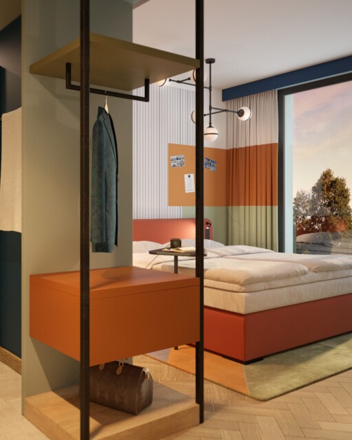 me and all LEIPZIG⁠
⁠
Inspired by the Bauhaus products once presented at the Leipzig trade fairs, geometric shapes in warm colours characterise the interior design of the rooms. Unusual luminaires are reminiscent of the former location of the lighting industry.⁠
⁠
OPENING SOON!⁠
⁠
Design and 3D Visualisation by Kitzig Interior Design⁠
⁠
#kitzigdesignstudios #kitziginteriordesign #interiordesign #designhotel #moderninterior #interiorarchitecture #lighting #lightingdesign #meandall #leipzig