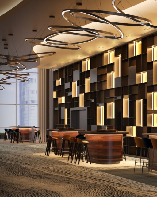 Bar Design
This concept shows a high-quality bar with a unique, dynamic atmosphere, which is created mainly by the intense light installation.
#kitzigdesignstudios #kitziginteriordesign #interiordesign #interior #bar #design #light #bardesign #gold #designbeyondboundaries