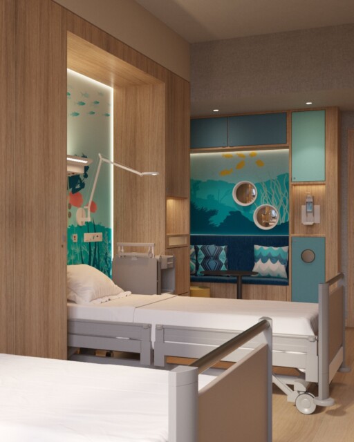 Design that supports healing.⁠
⁠
For the Helios Paediatrics Clinic, warm wood finishes, playful underwater graphics and integrated lighting create a welcoming environment for young patients and their families.⁠
⁠
A space designed to bring comfort, calm and a sense of familiarity.⁠
⁠
#KitzigDesignStudios #HealthcareDesign #Paediatrics #InteriorDesign #HealingEnvironments #PatientExperience