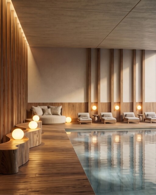 Framed by panoramic views of the snow-covered Alps, this indoor pool creates a moment of complete calm. Natural materials, soft light and timeless design turn every swim into an immersive experience.
Design & 3D-Visualisations by Kitzig Interior Design
#kitzigdesignstudios #InteriorDesign #HospitalityDesign #LuxuryInteriors #SpaDesign #WellnessArchitecture #AlpineDesign #IndoorPool #DesignInspiration #ContemporaryInterior #ArchitectureLovers