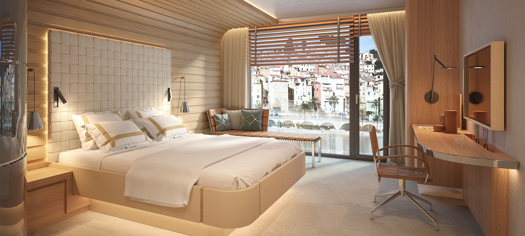 Maritimes Hotelinterieur mit Designkonzept